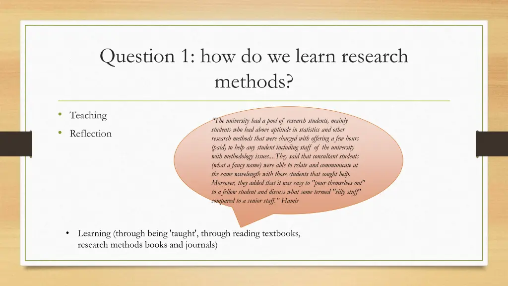 question 1 how do we learn research methods
