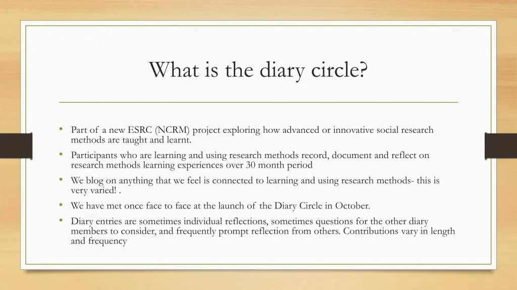 what is the diary circle