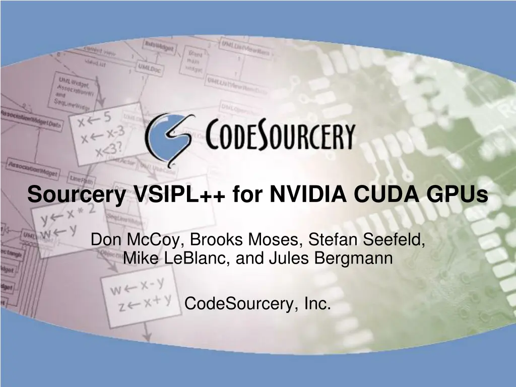 sourcery vsipl for nvidia cuda gpus