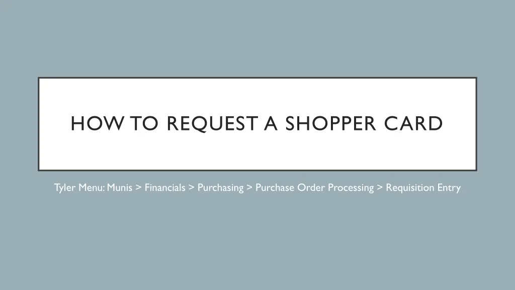 how to request a shopper card