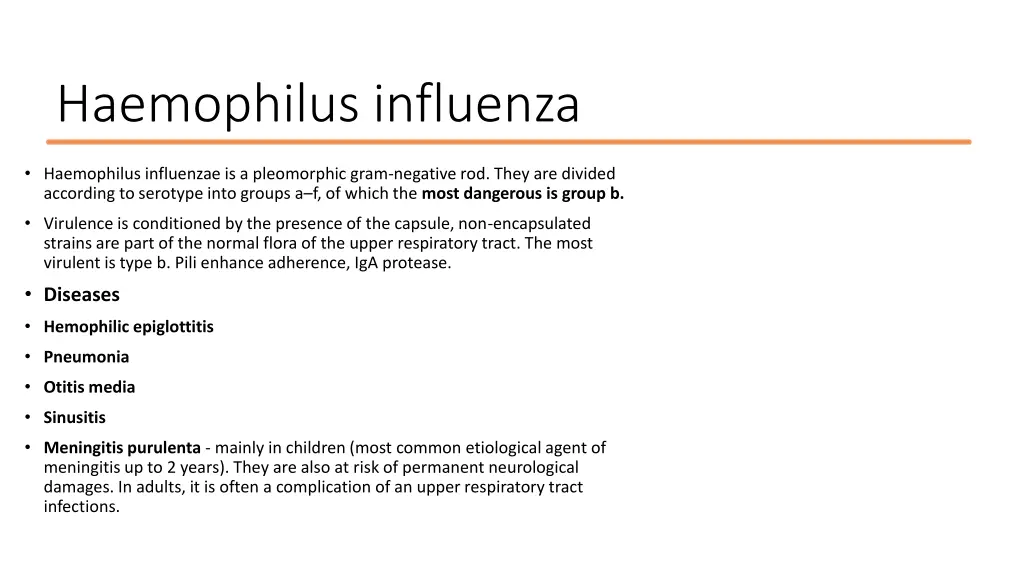 haemophilus influenza