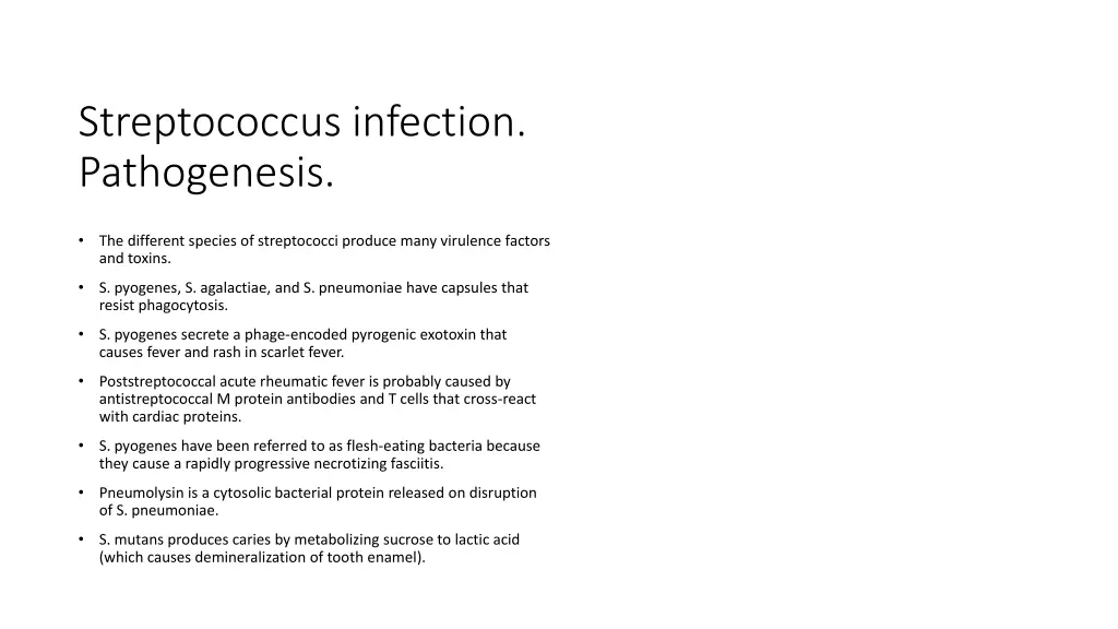 streptococcus infection pathogenesis