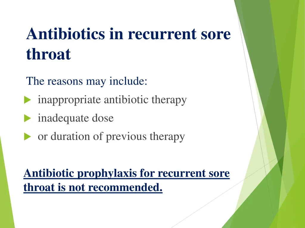antibiotics in recurrent sore throat
