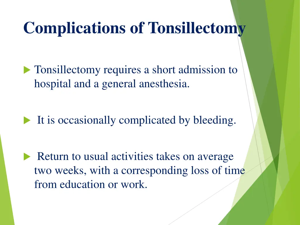 complications of tonsillectomy