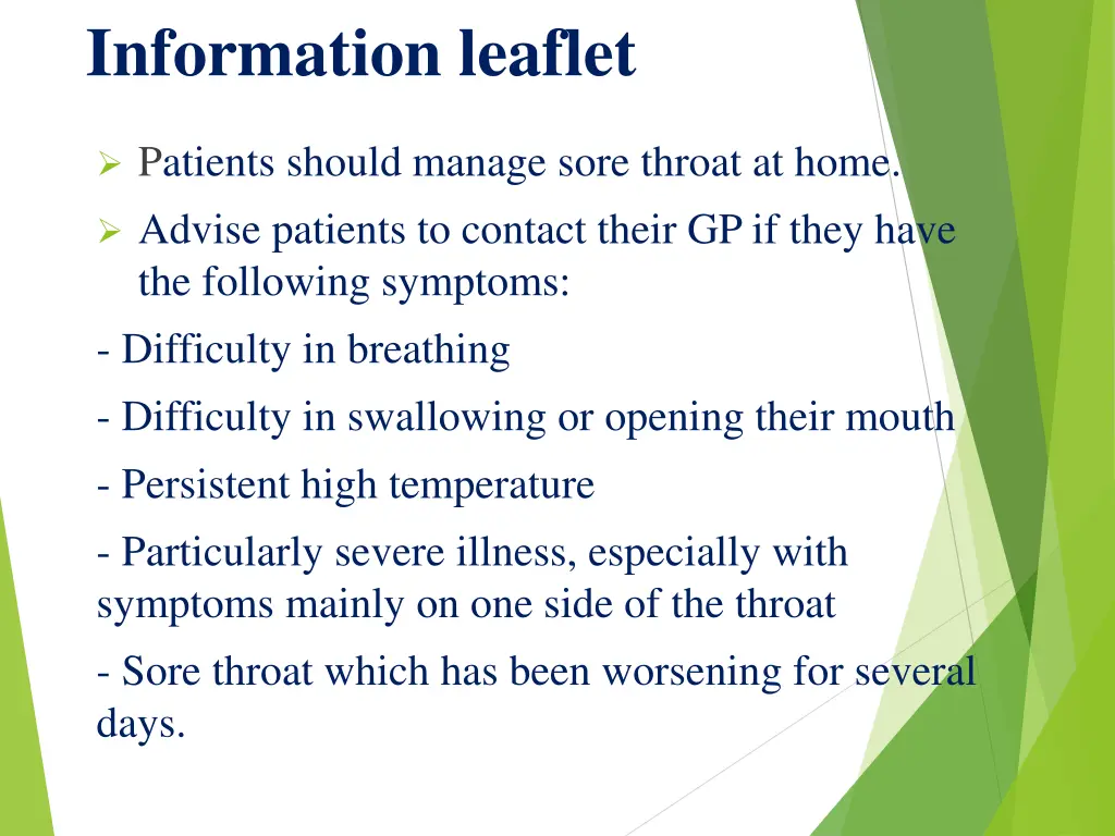 information leaflet