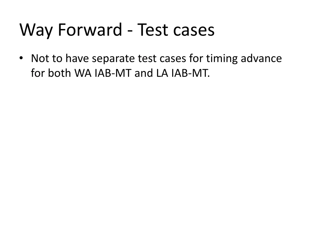 way forward test cases 1