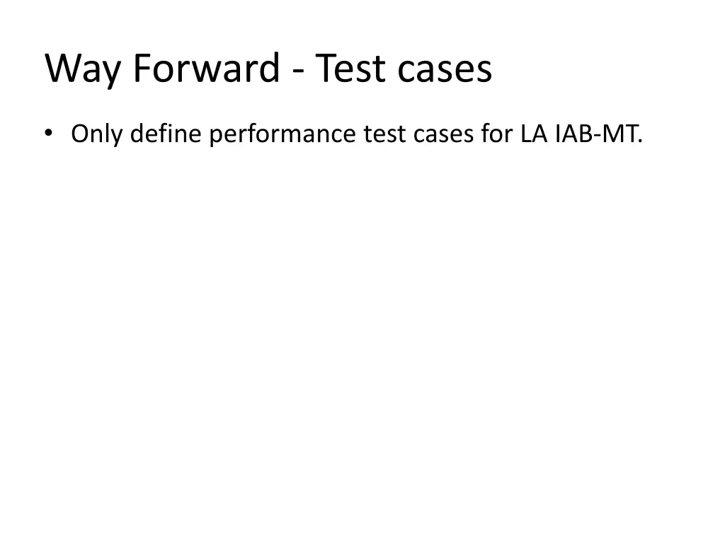 way forward test cases 2
