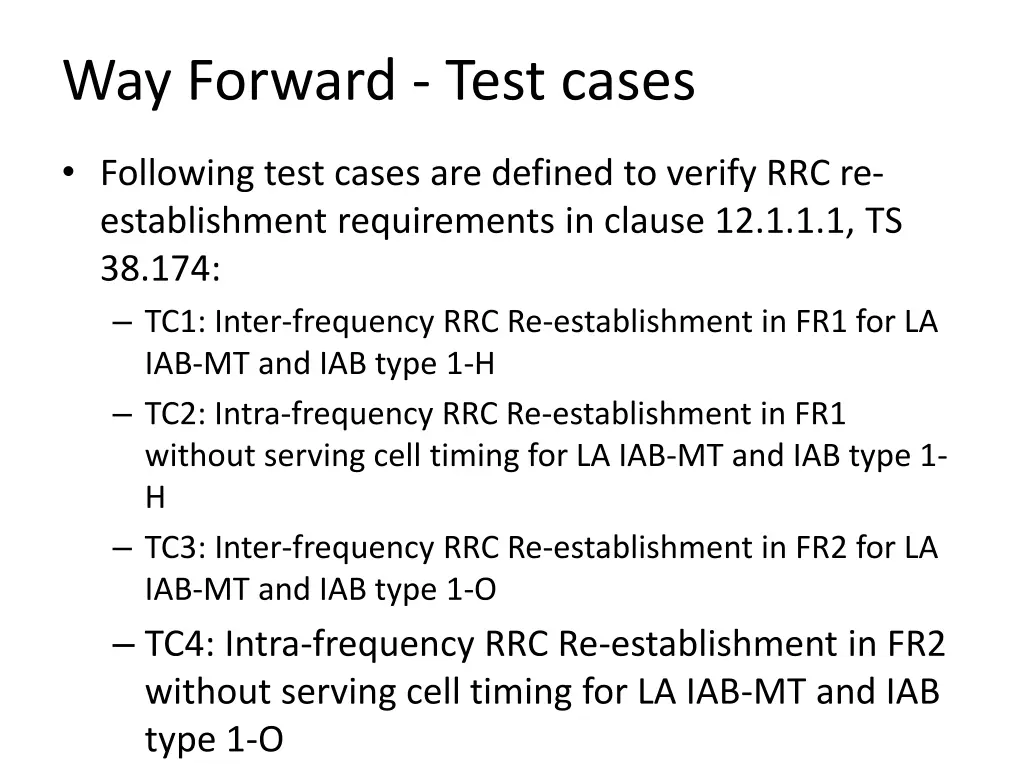 way forward test cases 3