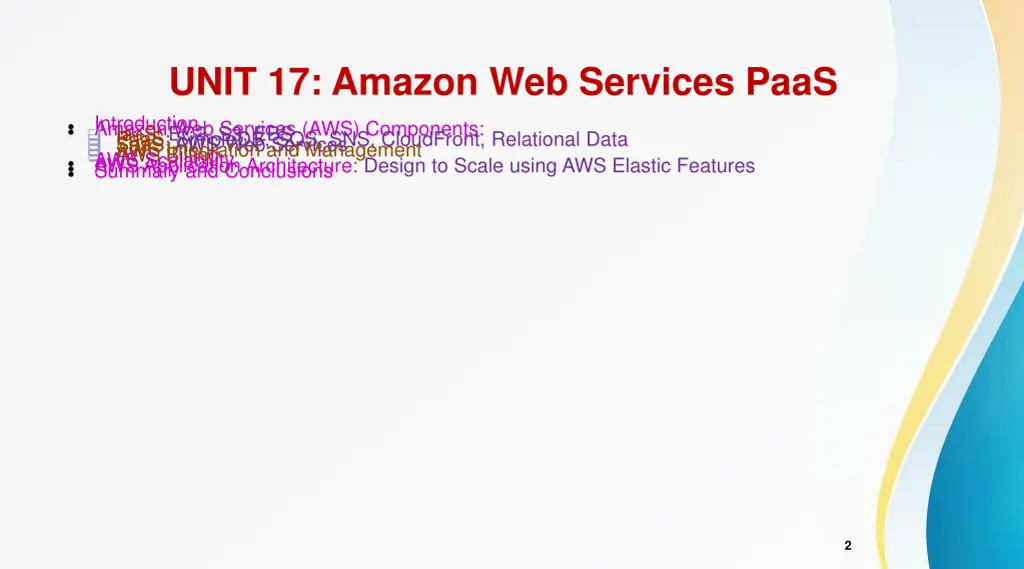 unit 17 amazon web services paas