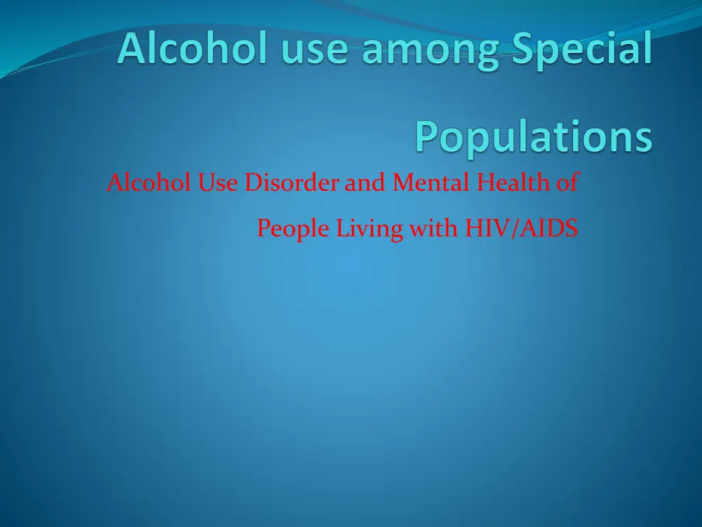 alcohol use disorder and mental health of