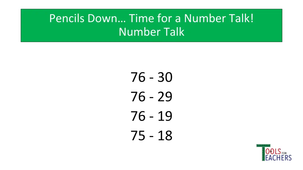 pencils down time for a number talk number talk 18
