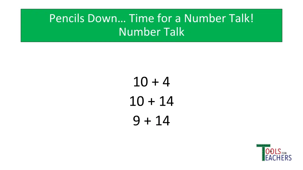 pencils down time for a number talk number talk 2