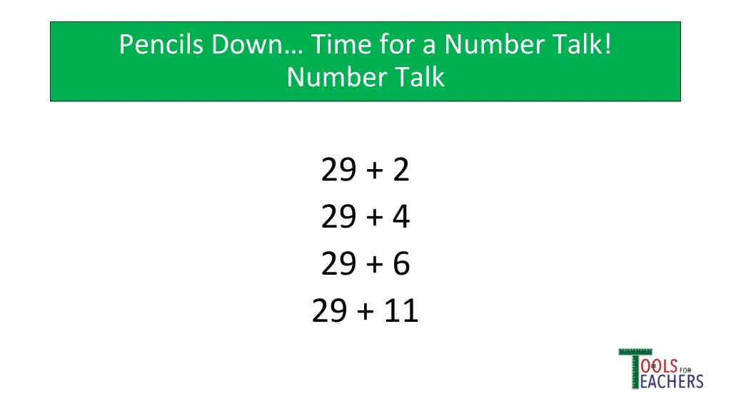 pencils down time for a number talk number talk 4