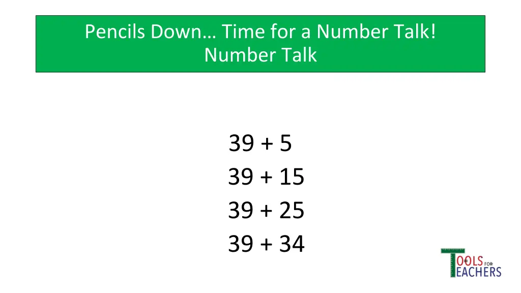 pencils down time for a number talk number talk 6