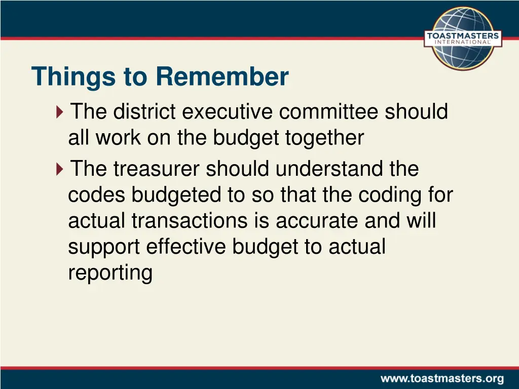 things to remember the district executive