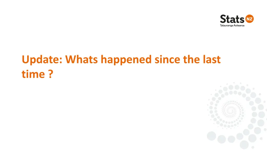 update whats happened since the last time
