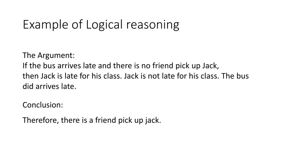 example of logical reasoning