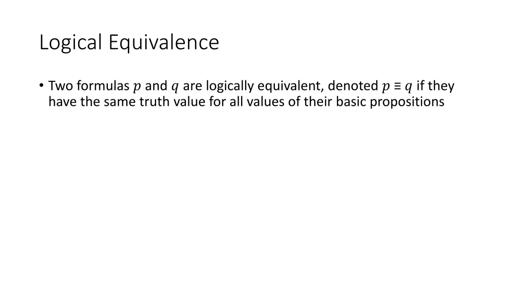 logical equivalence