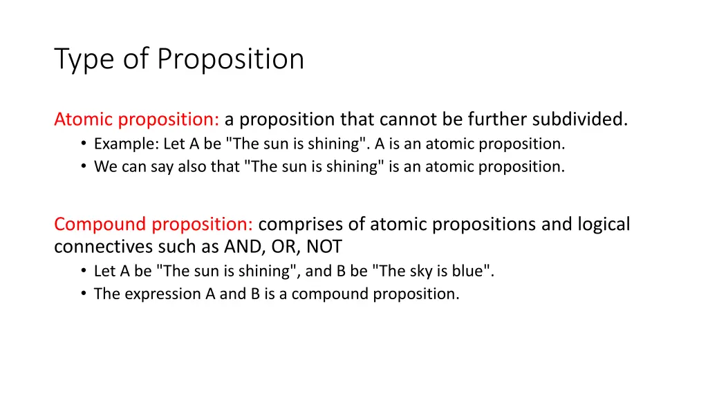 type of proposition