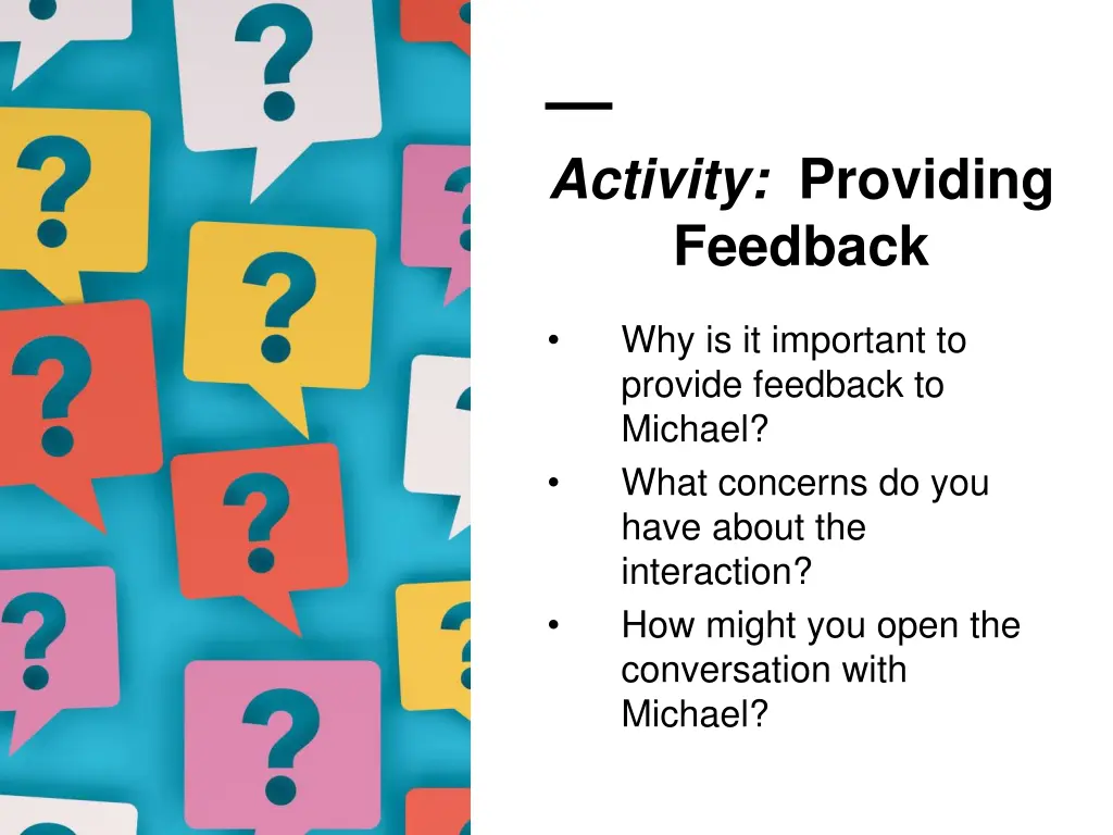 activity providing feedback