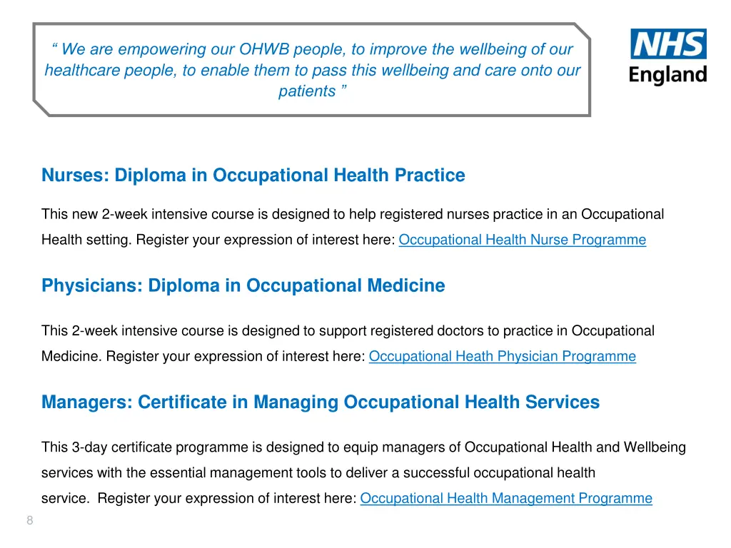 we are empowering our ohwb people to improve