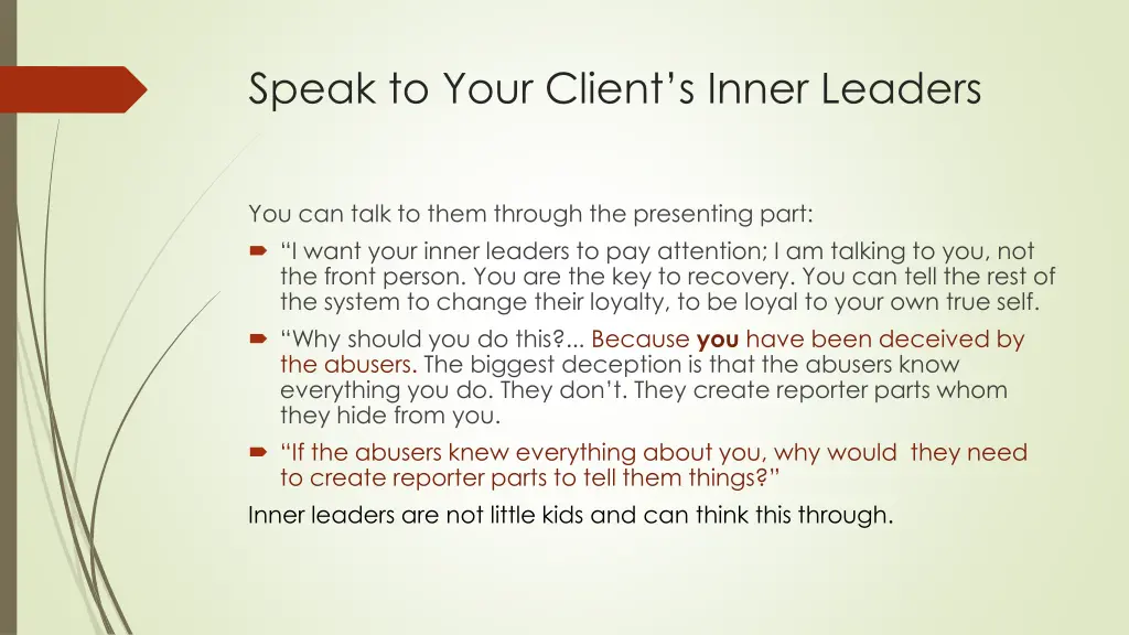 speak to your client s inner leaders