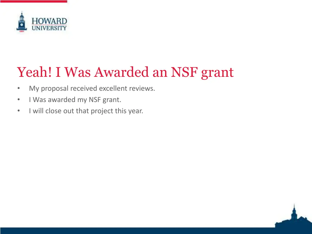 yeah i was awarded an nsf grant my proposal