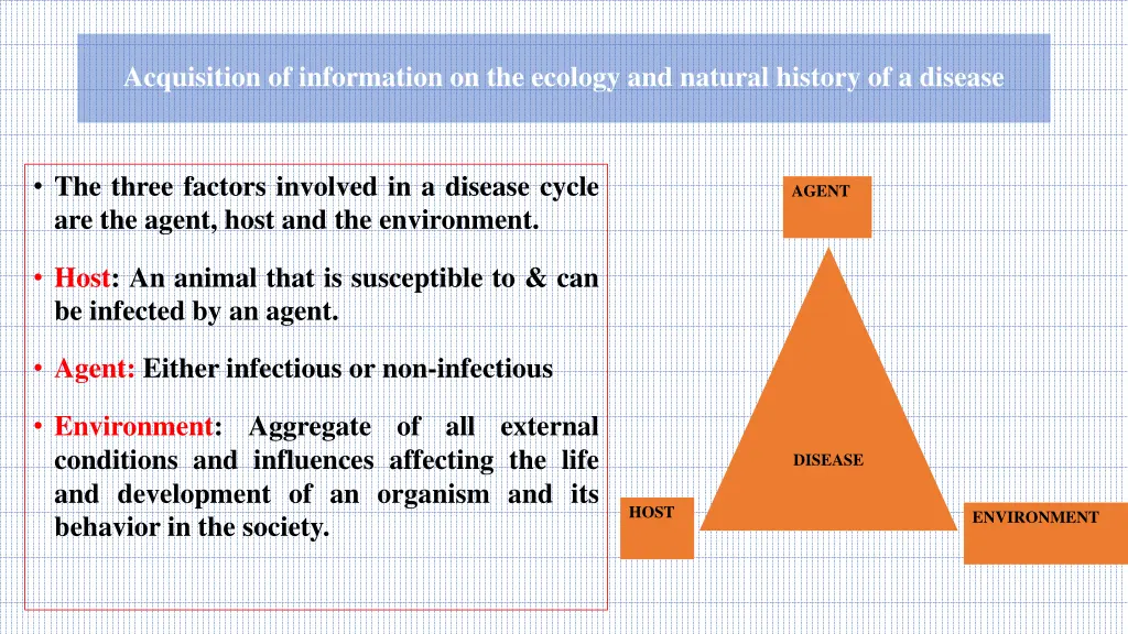 acquisition of information on the ecology