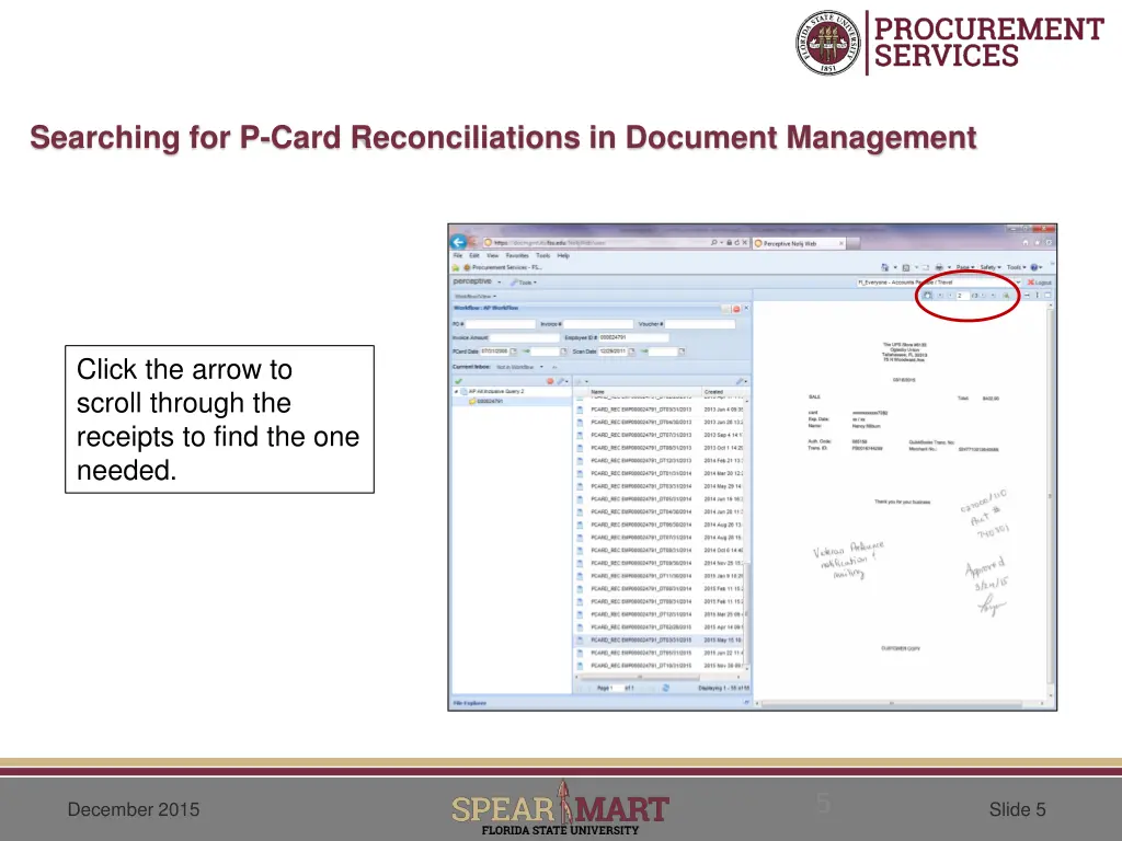 searching for p card reconciliations in document 4