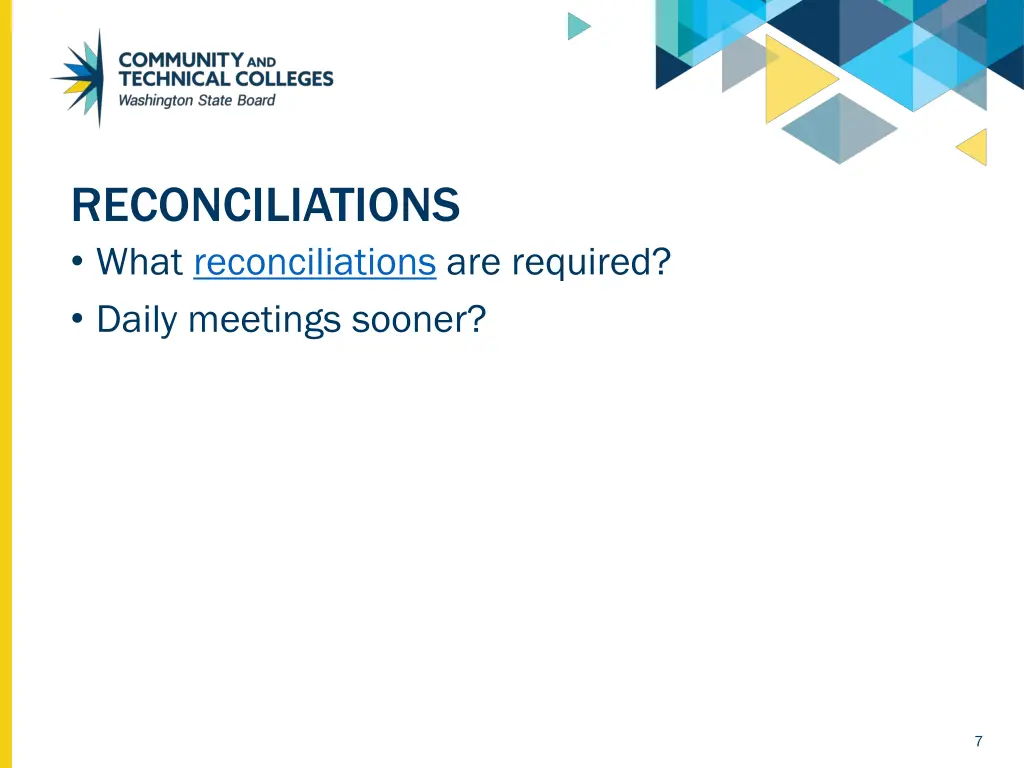 reconciliations what reconciliations are required