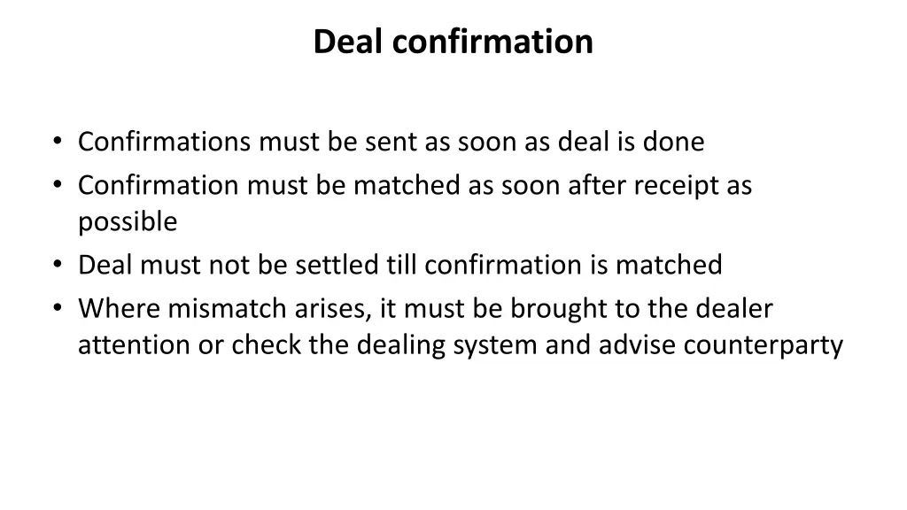 deal confirmation