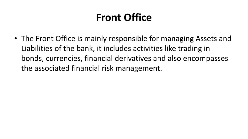 front office