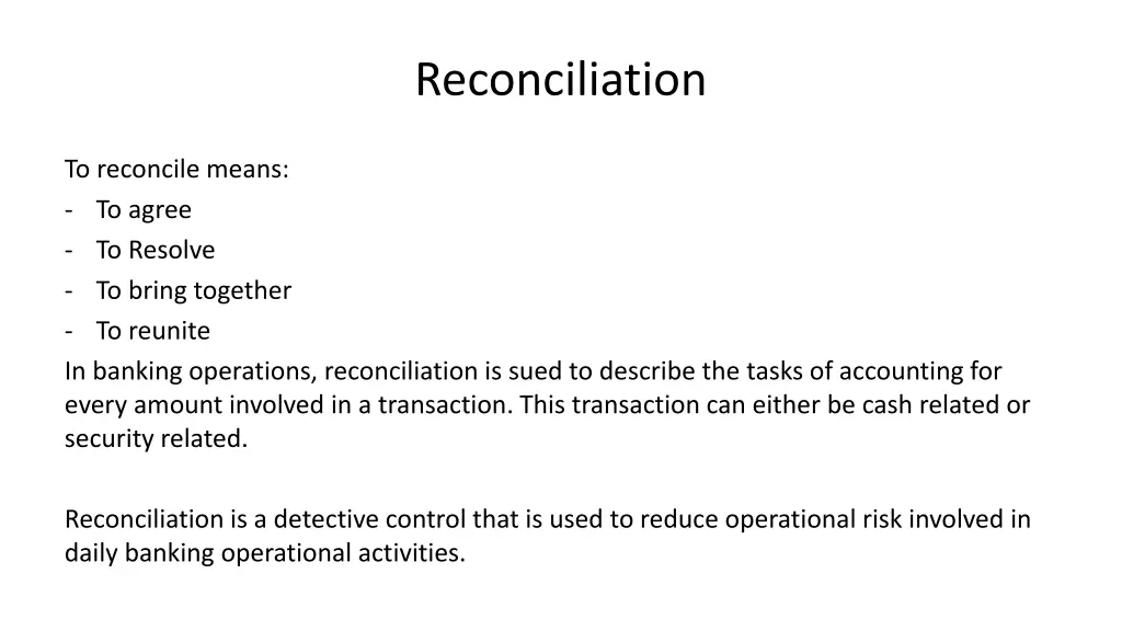 reconciliation