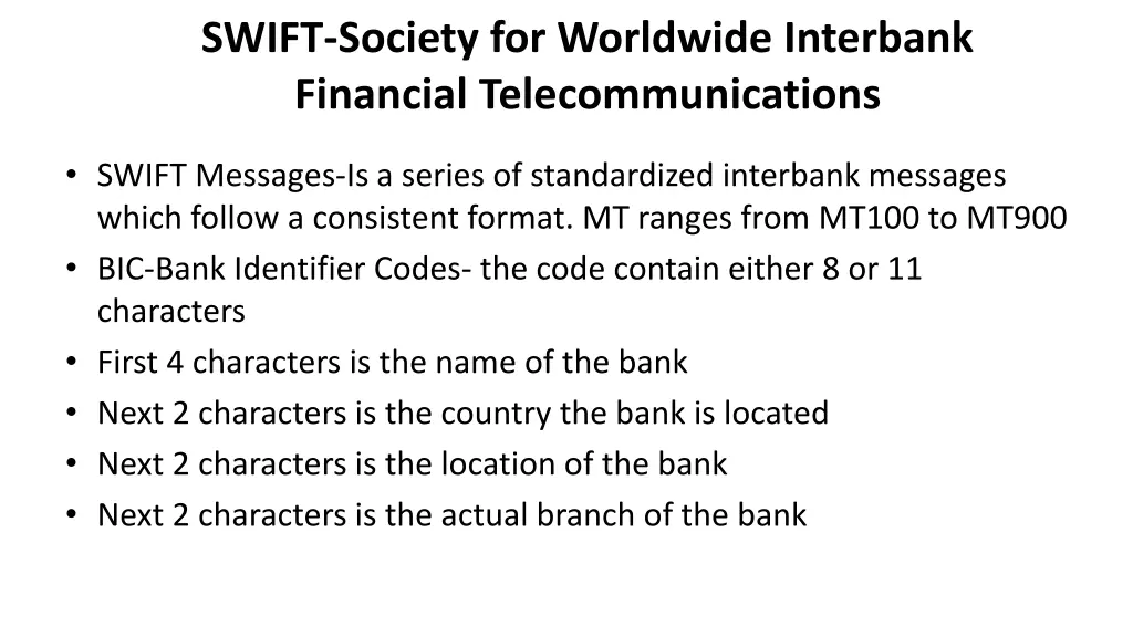 swift society for worldwide interbank financial