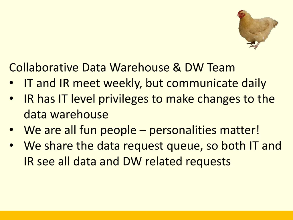 collaborative data warehouse dw team