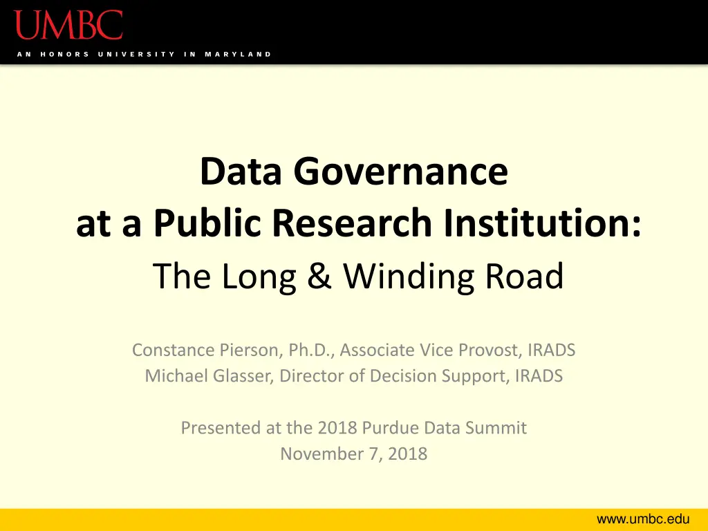 data governance at a public research institution