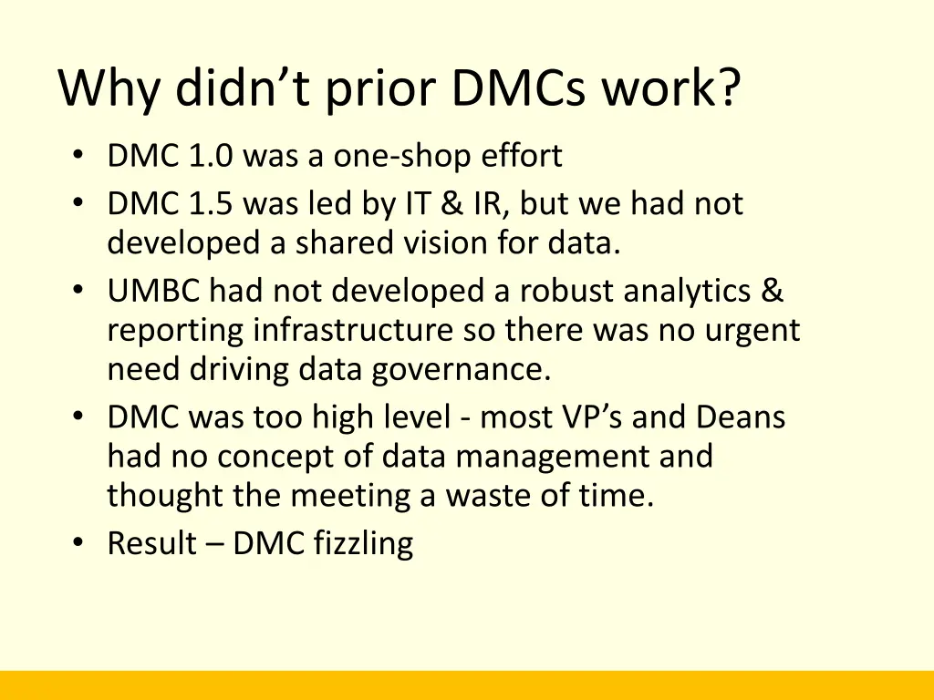 why didn t prior dmcs work dmc 1 0 was a one shop