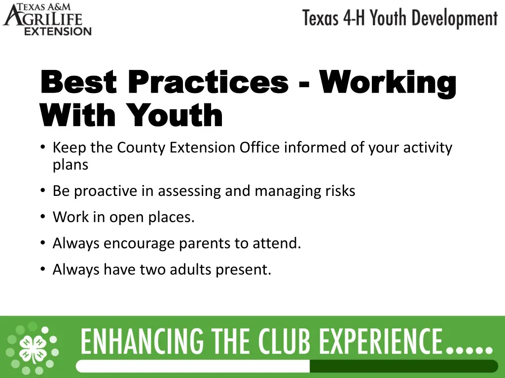 best practices best practices working with youth