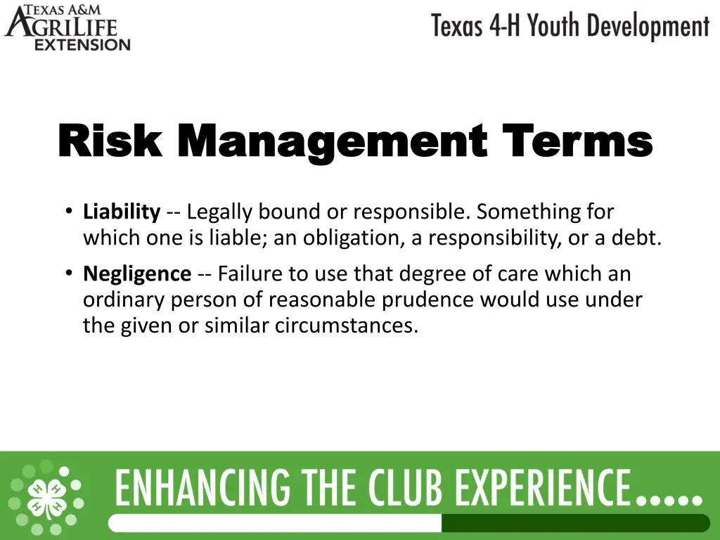 risk management terms risk management terms