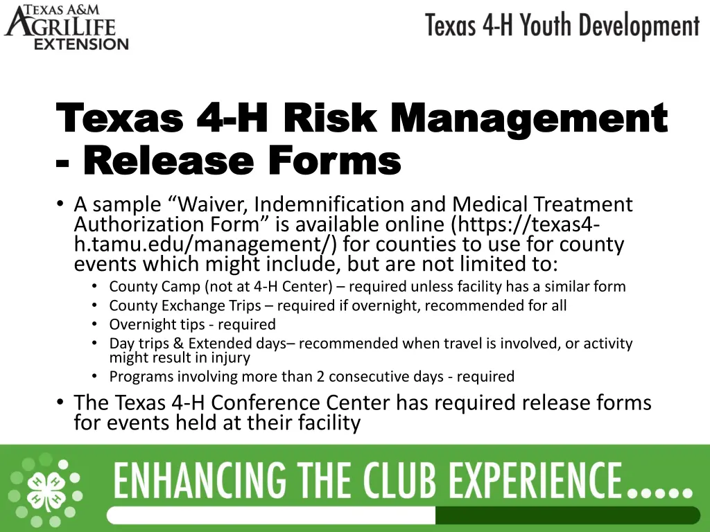 texas 4 texas 4 h risk management h risk 2
