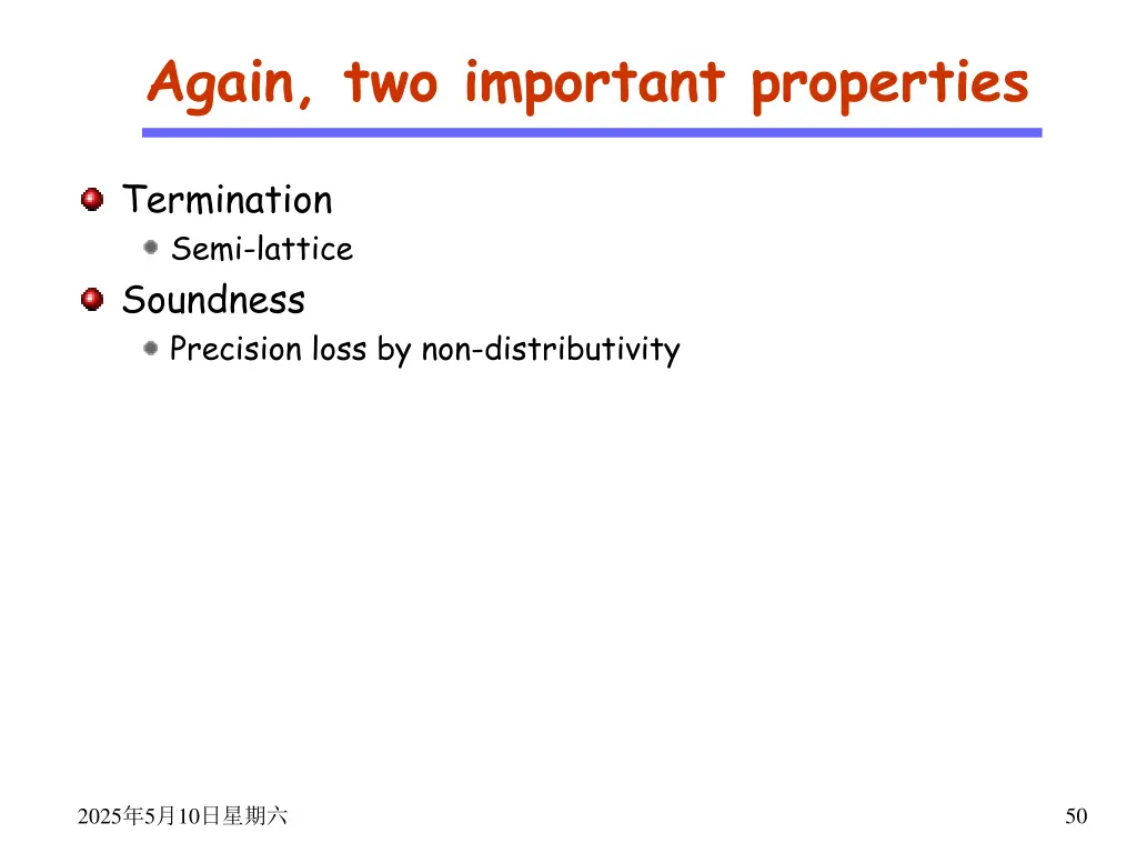 again two important properties