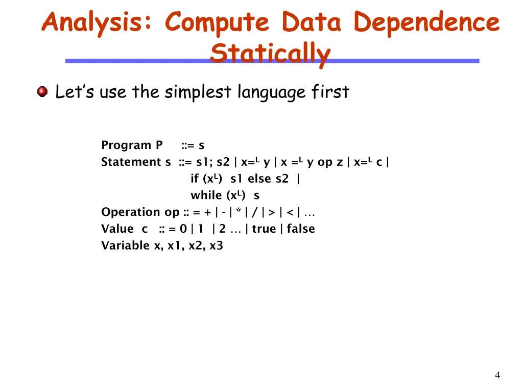 analysis compute data dependence statically