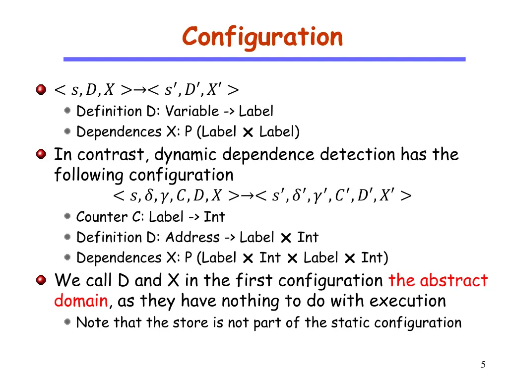 configuration