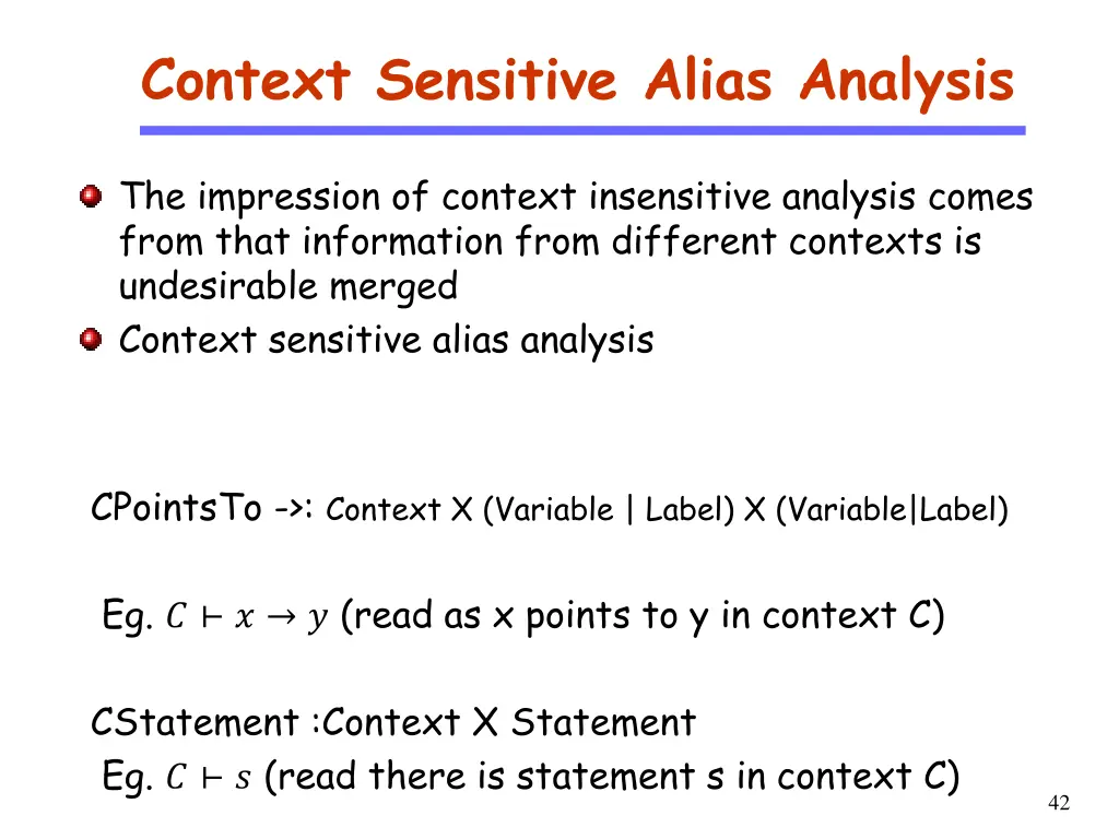 context sensitive alias analysis