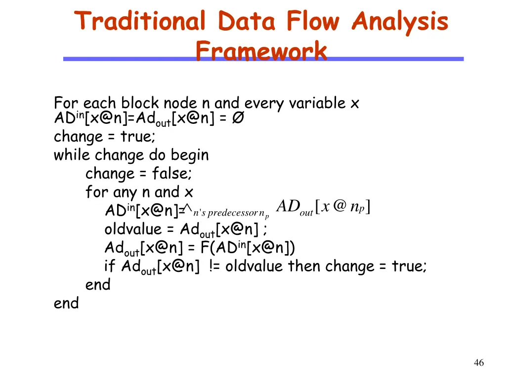 traditional data flow analysis framework