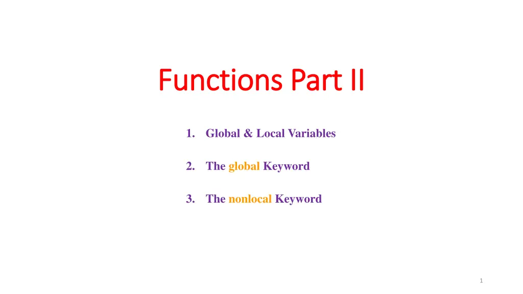 functions functions part ii