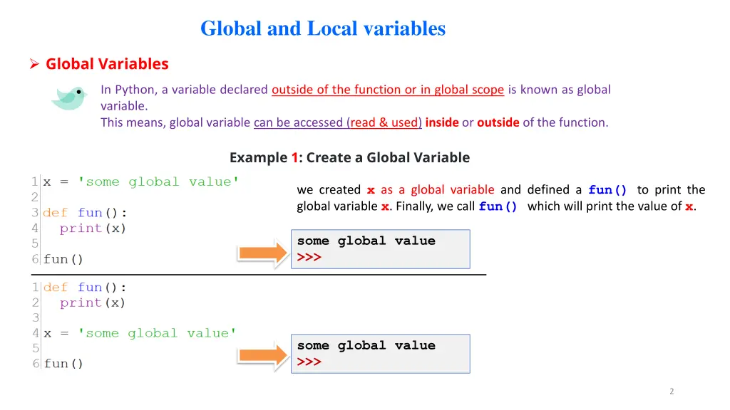 global and local variables