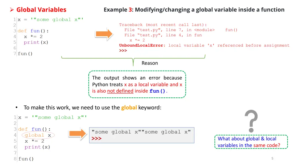 global variables