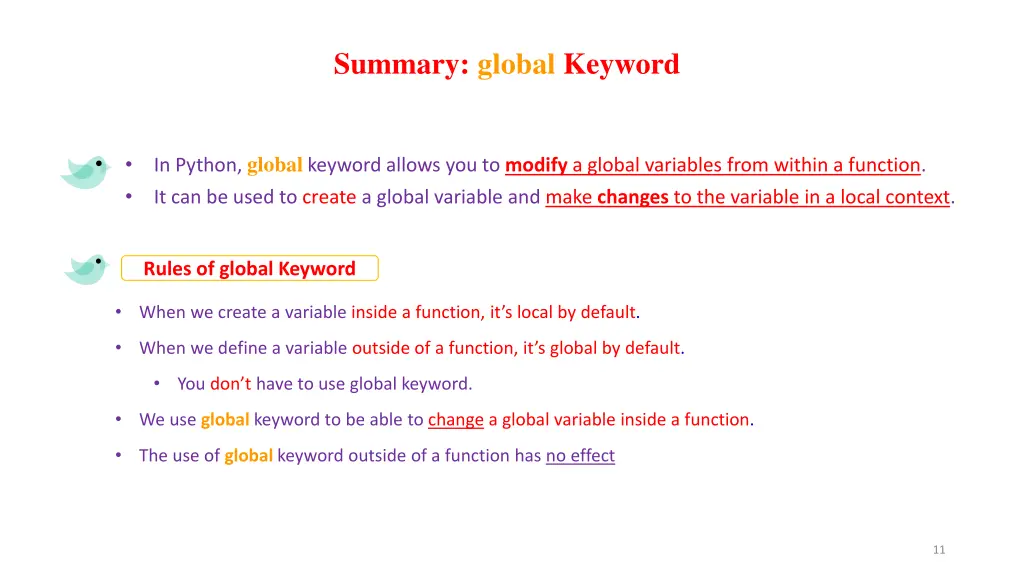 summary global keyword