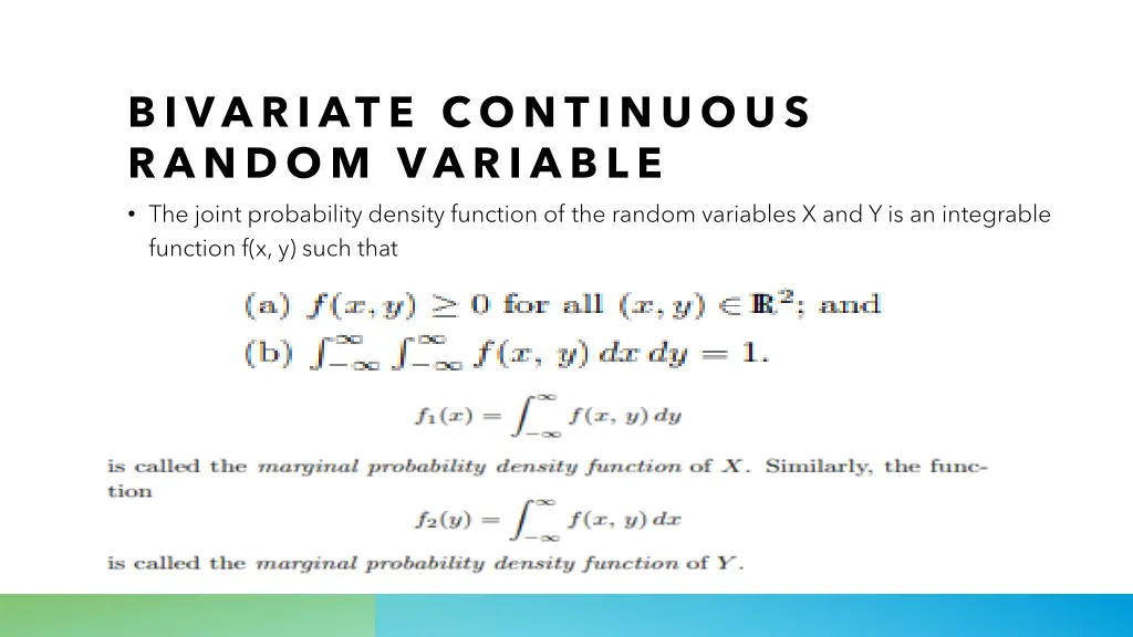bivariate continuous random variable the joint